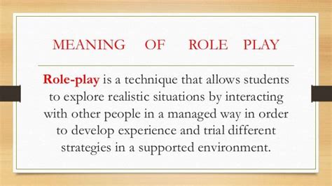 ROLE PLAY Meaning in English .